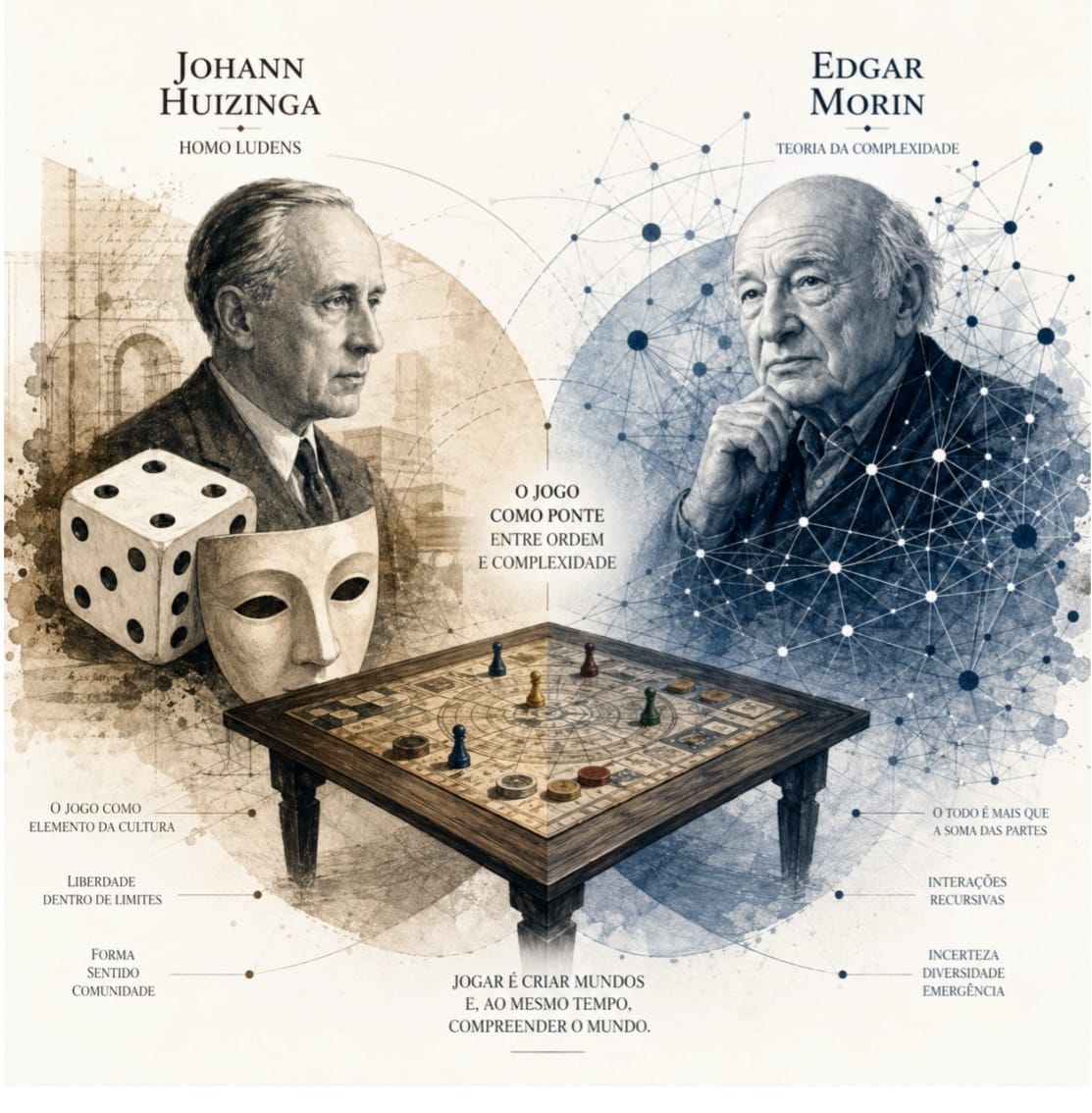 Johann Huizinga e Edgar Morin — o jogo como ponte entre ordem e complexidade